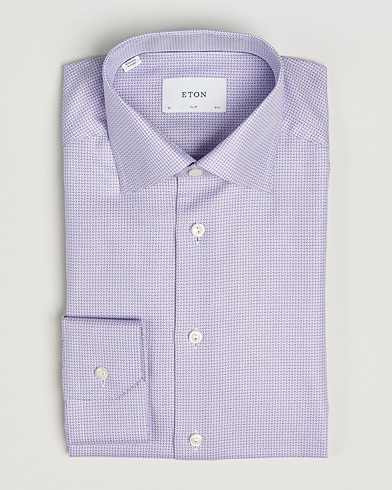 Eton Slim Fit Signature Twill Structured Shirt Light Purple – Viola