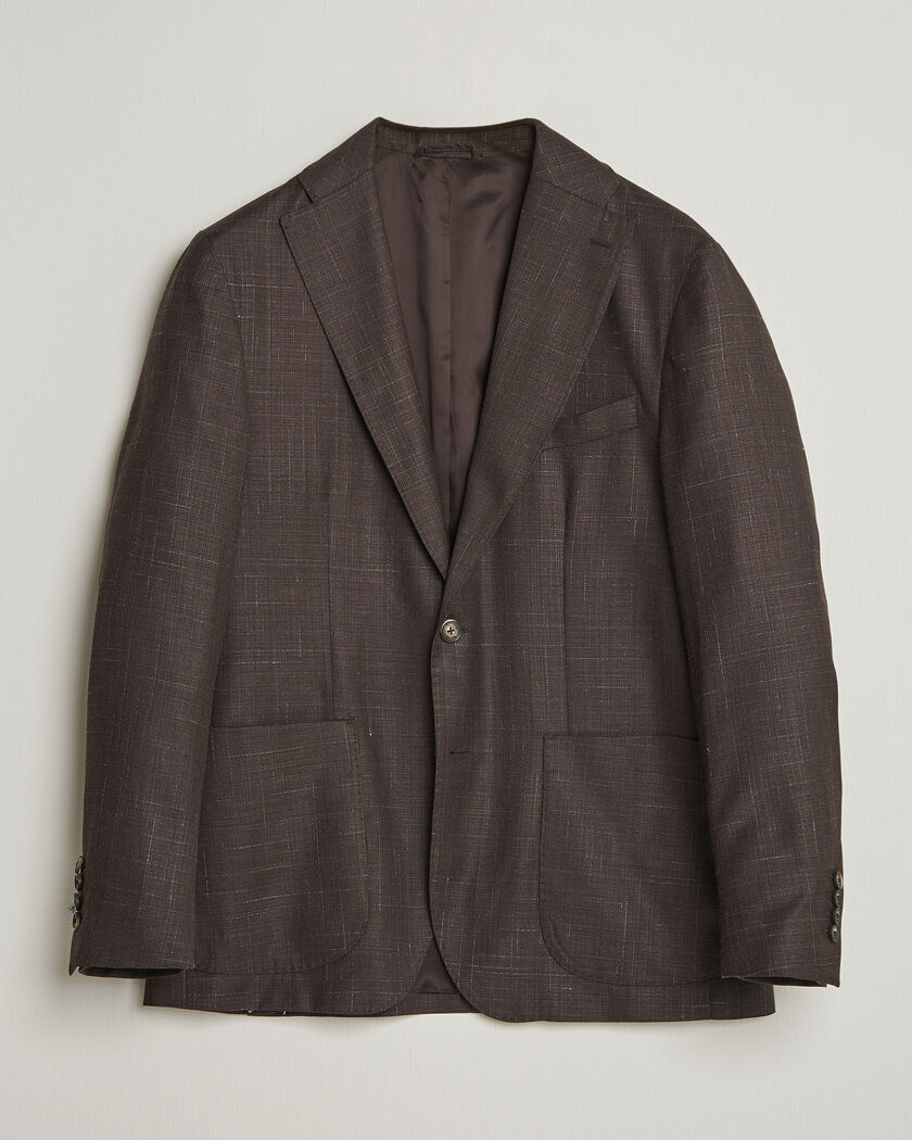 Eton Wool Silk Soft Blazer Dark Brown – Marrone