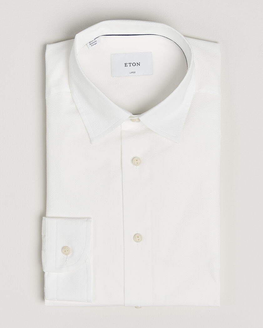 Eton Casual Fit Seersucker Resort Shirt White – Bianco