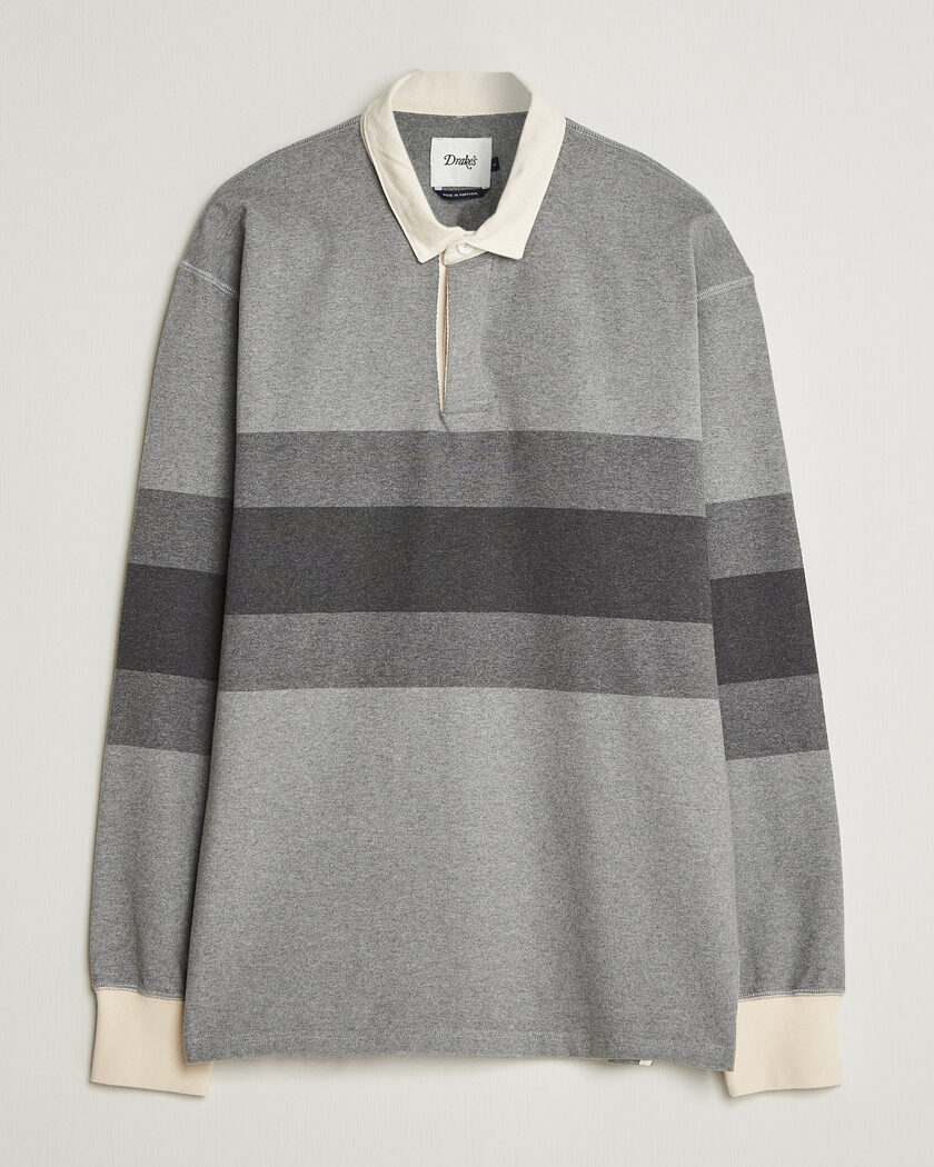 Drake's Melange Stripe Rugby Grey – Grigio