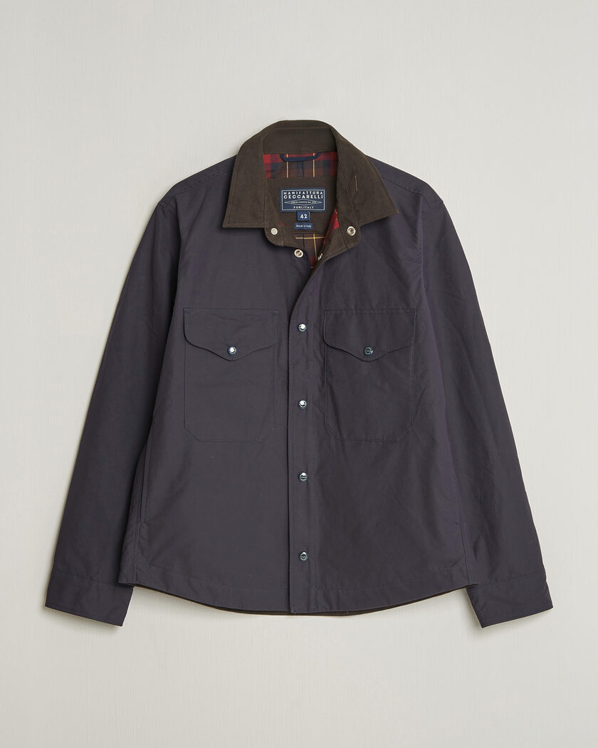 Manifattura Ceccarelli Dry Wax Heavy Shirt Jacket Navy – Blu