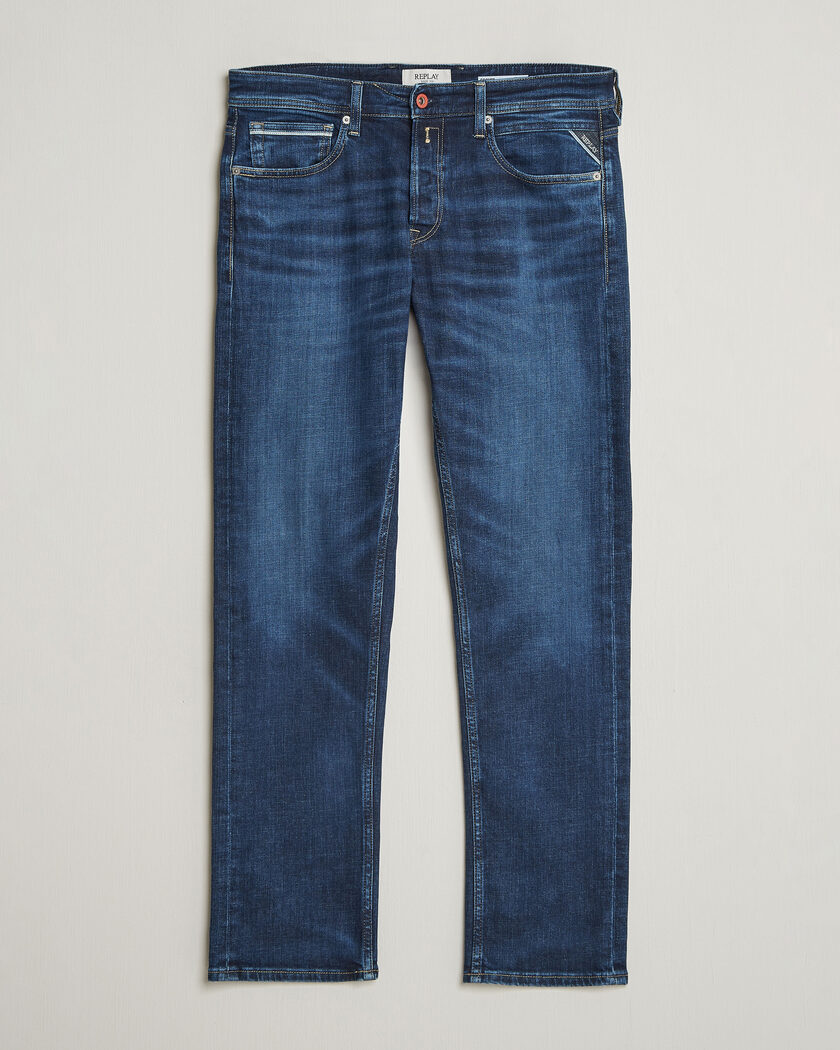 Replay Grover Straight Fit Stretch Heritage Jeans Dark Blue – Blu