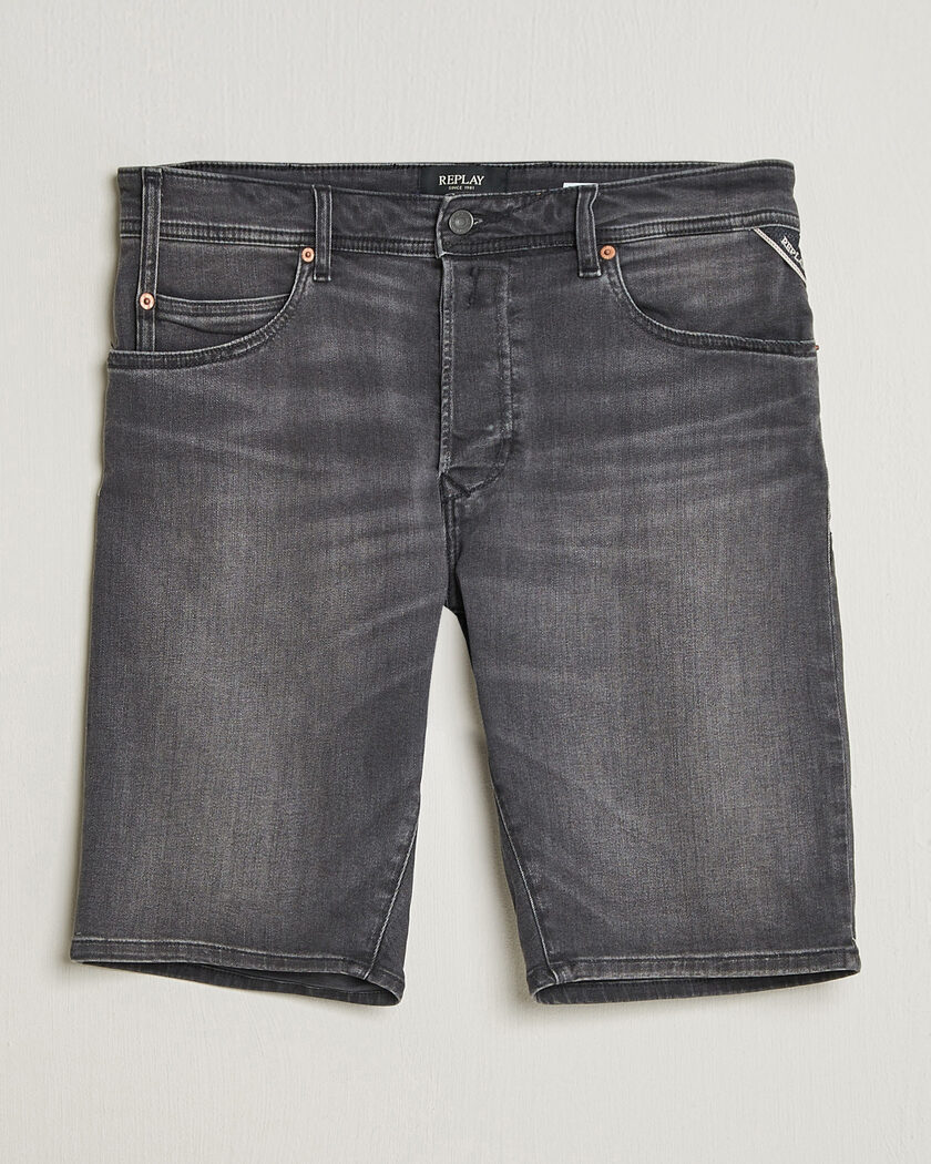 Replay RBJ981 Stretch Denim Shorts Washed Black – Nero
