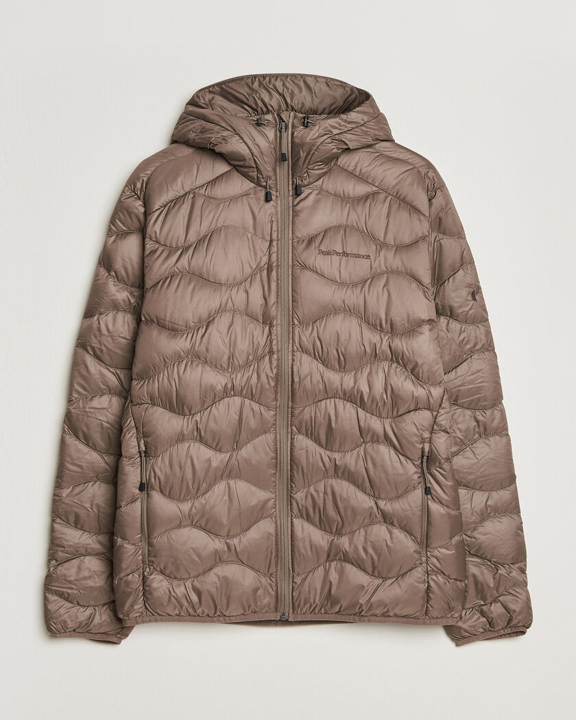 Peak Performance Helium Down Hooded Jacket Terrian Tan – Marrone