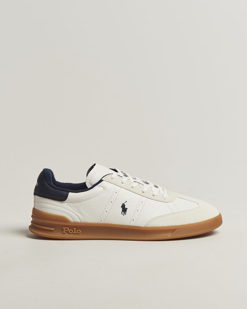 Polo Ralph Lauren Aera Leather Sneakers Deckwash White/Navy – Bianco