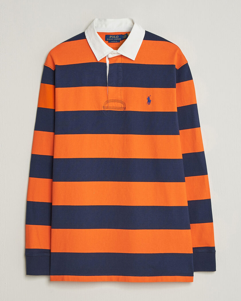 Polo Ralph Lauren Jersey Striped Rugger Sailing Orange/Newport Navy – Arancione