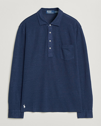 Polo Ralph Lauren Long Sleeve Linen Polo Newport Navy – Blu