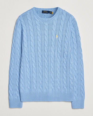 Polo Ralph Lauren Cotton Cable Pullover Austin Blue – Blu