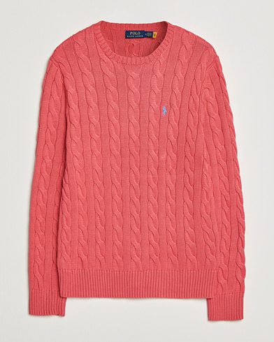 Polo Ralph Lauren Cotton Cable Pullover Pale Red – Rosso