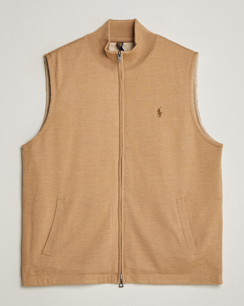 Polo Ralph Lauren Wool Blend Vest Camel Combo – Marrone