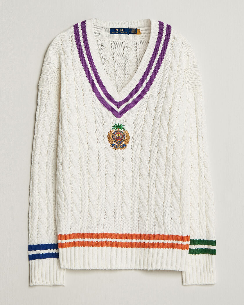 Polo Ralph Lauren Cotton Linen Blend Sweater Cream Combo – Bianco