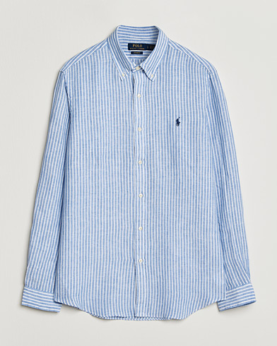 Polo Ralph Lauren Custom Fit Linen Shirt Blue/White – Blu