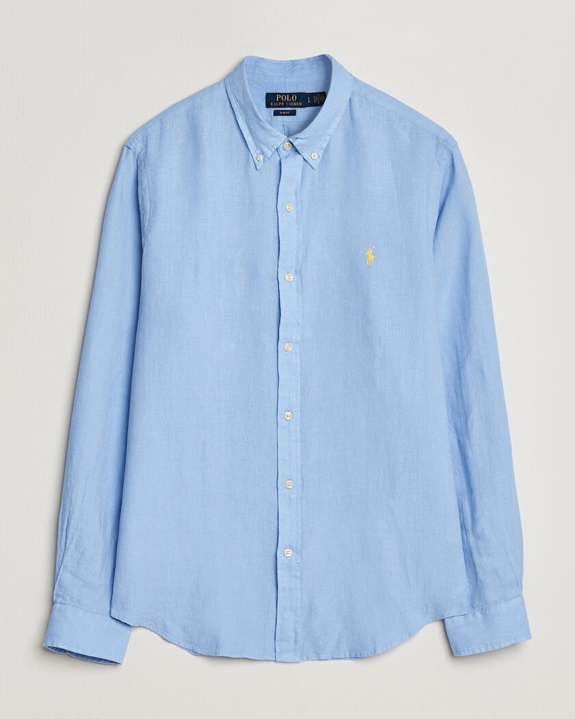 Polo Ralph Lauren Slim Fit Linen Shirt Austin Blue – Blu