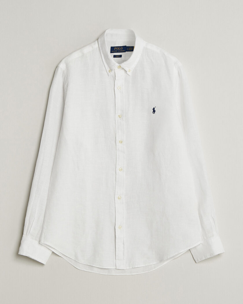 Polo Ralph Lauren Slim Fit Linen Shirt White – Bianco