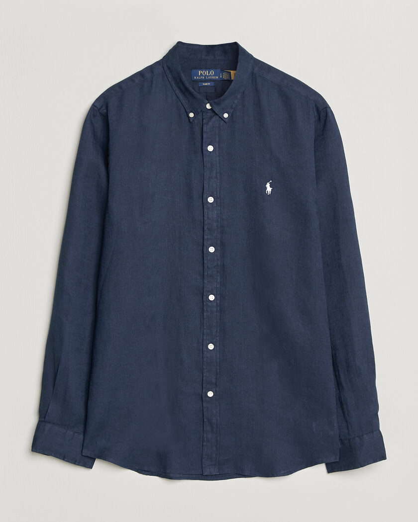 Polo Ralph Lauren Slim Fit Linen Shirt Newport Navy – Blu