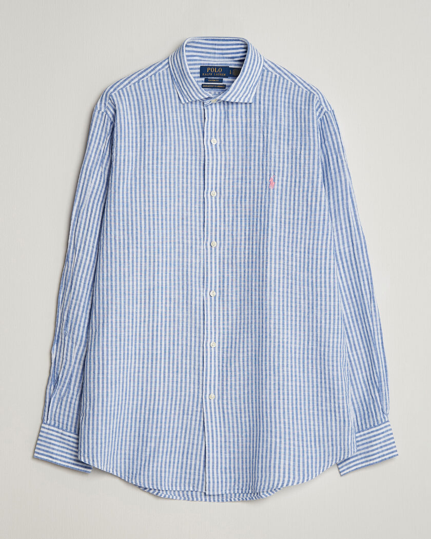 Polo Ralph Lauren Cotton/Linen Seersucker Shirt Blue/White – Blu