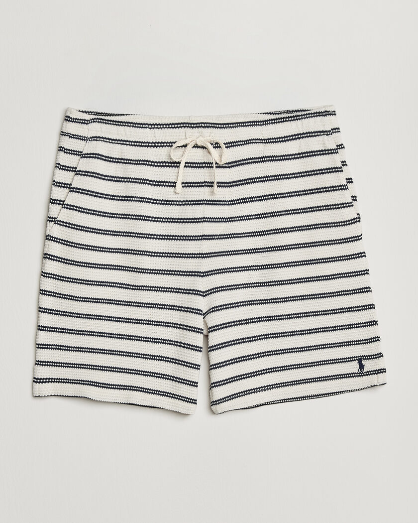 Polo Ralph Lauren Knitted Shorts Pale Cream/Newport Navy – Bianco