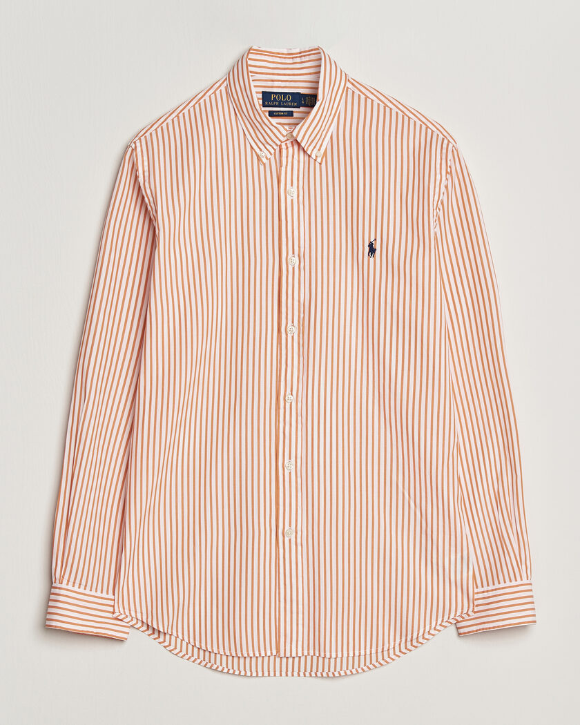 Polo Ralph Lauren Custom Fit Poplin Striped Shirt Kona Orange – Arancione
