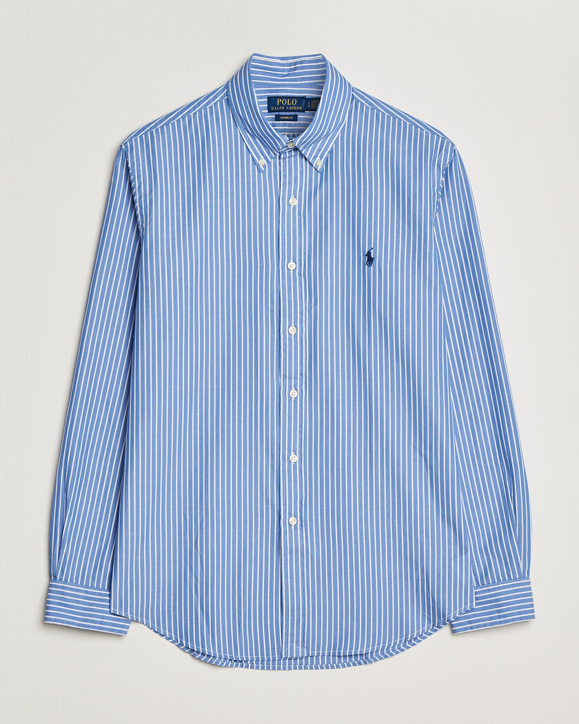 Polo Ralph Lauren Custom Fit Poplin Striped Shirt Medium Blue – Blu