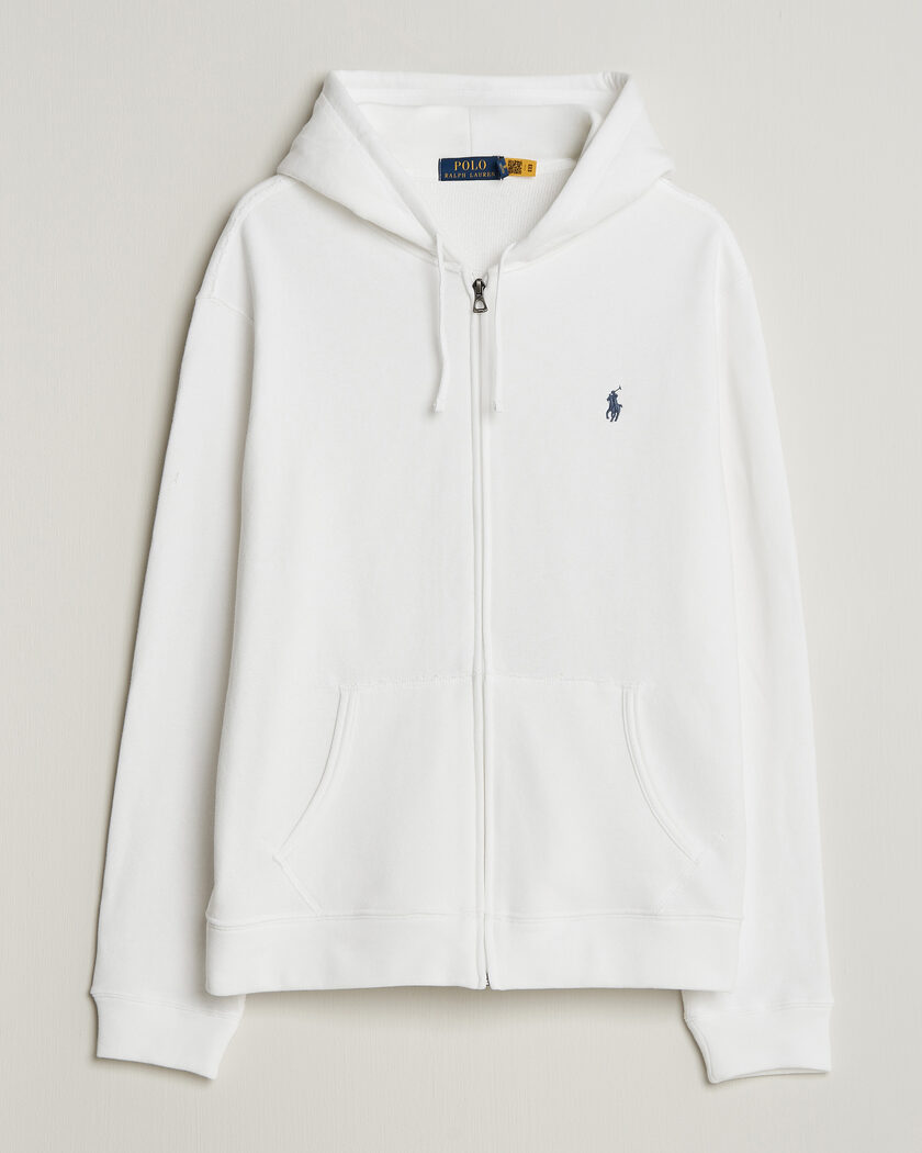 Polo Ralph Lauren Island Terry Full Zip Hoodie White – Bianco