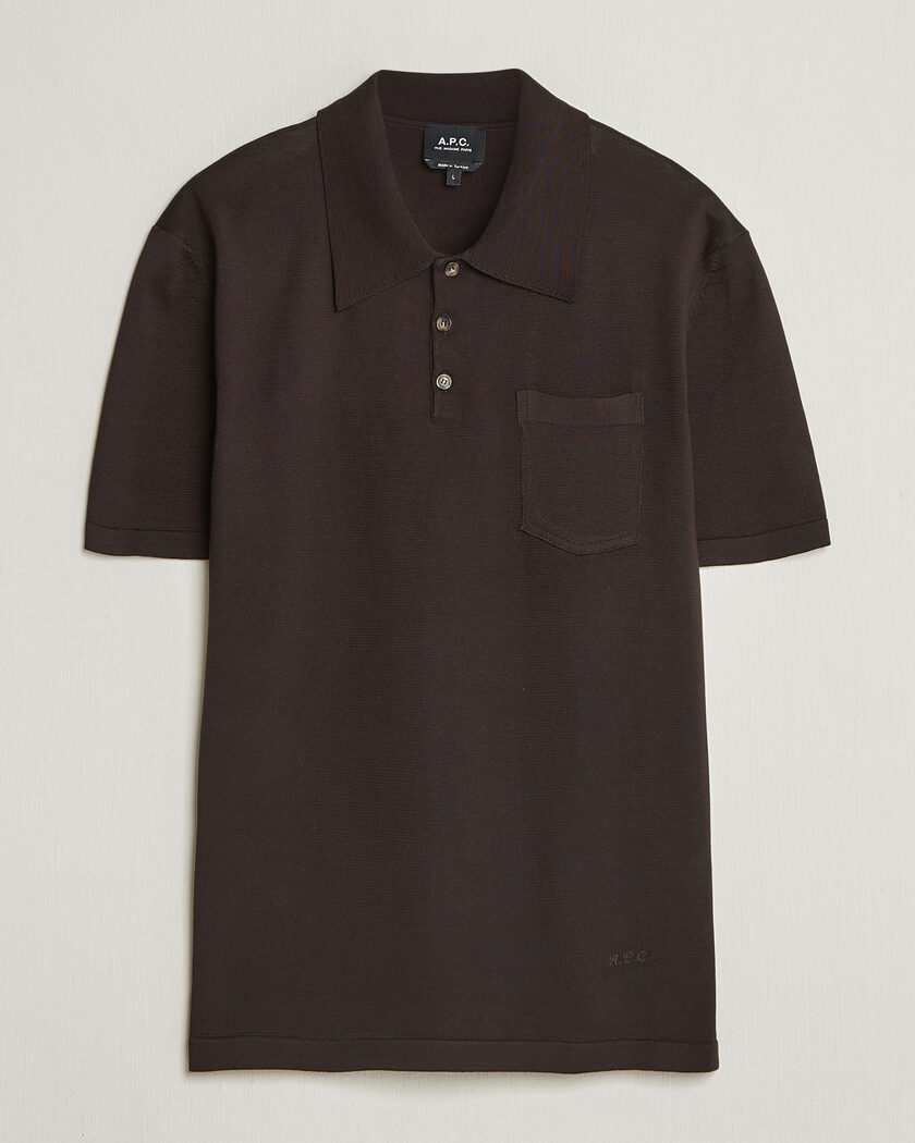 A.P.C. Colin Knitted Polo Brown – Marrone