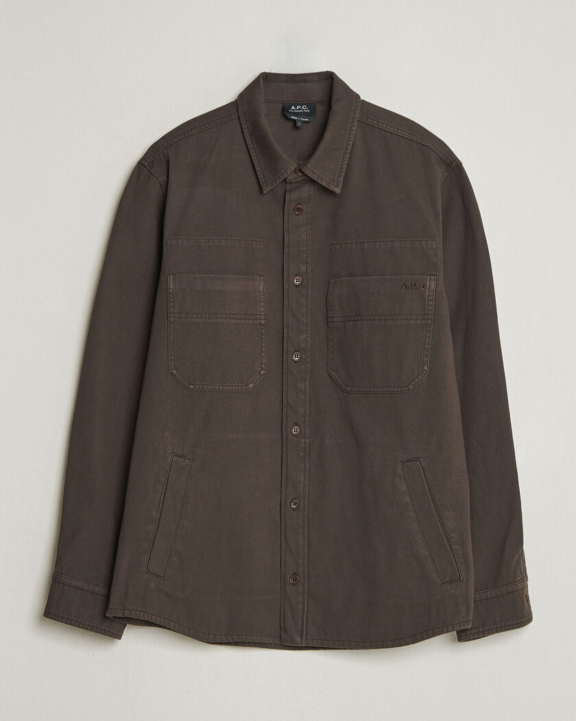 A.P.C. Noah Cotton Overshirt Dark Brown – Marrone