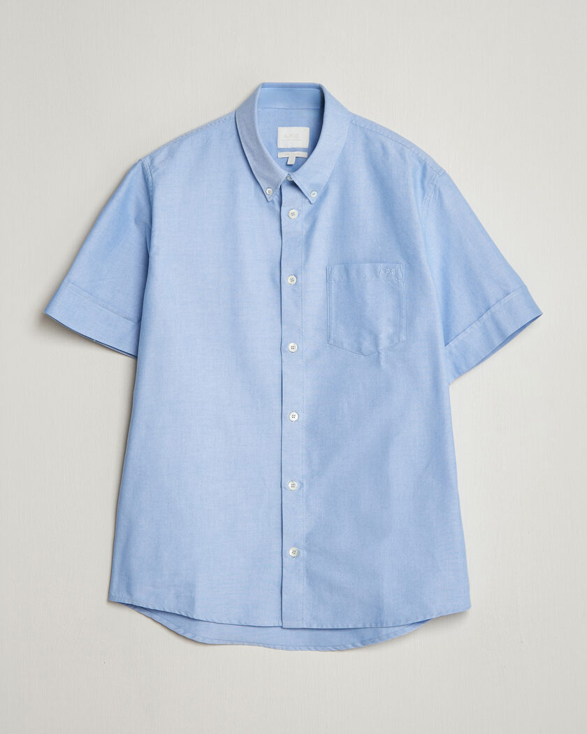 A.P.C. Jack Short Sleeve Shirt Light Blue – Blu