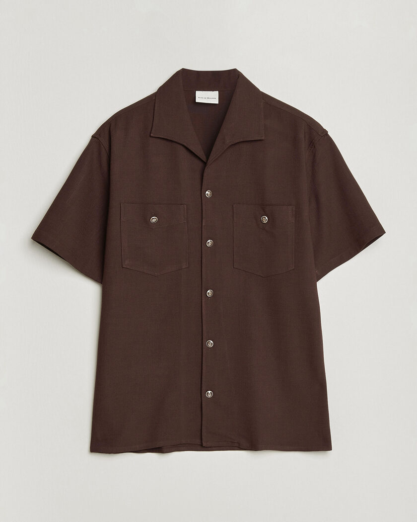 Drôle de Monsieur Viscose Resort Shirt Brown – Marrone