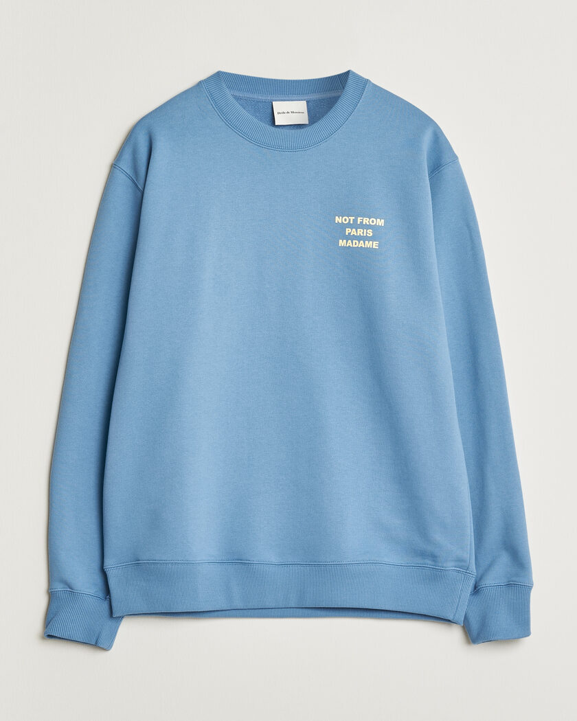 Drôle de Monsieur Slogan Sweatshirt Atlantic Blue – Blu