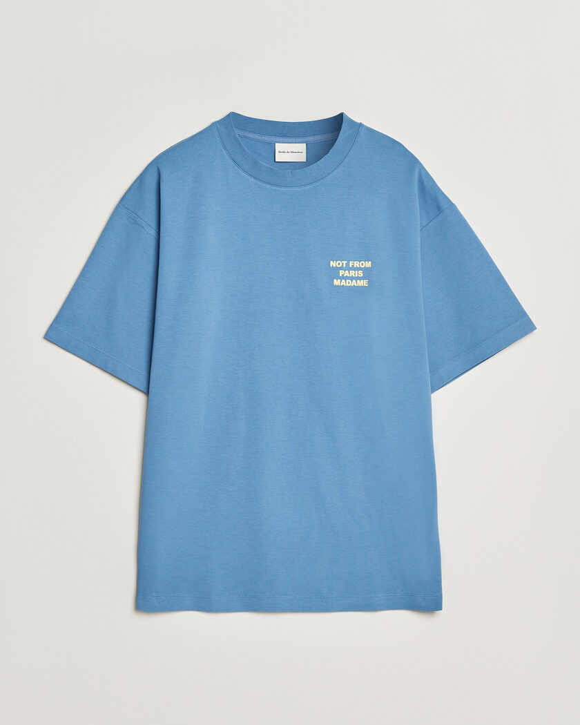 Drôle de Monsieur Slogan T-Shirt Atlantic Blue – Blu