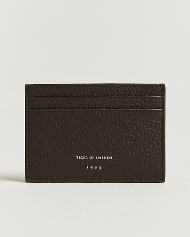 Tiger of Sweden Wharf Leather Card Holder Dark Brown – Marrone