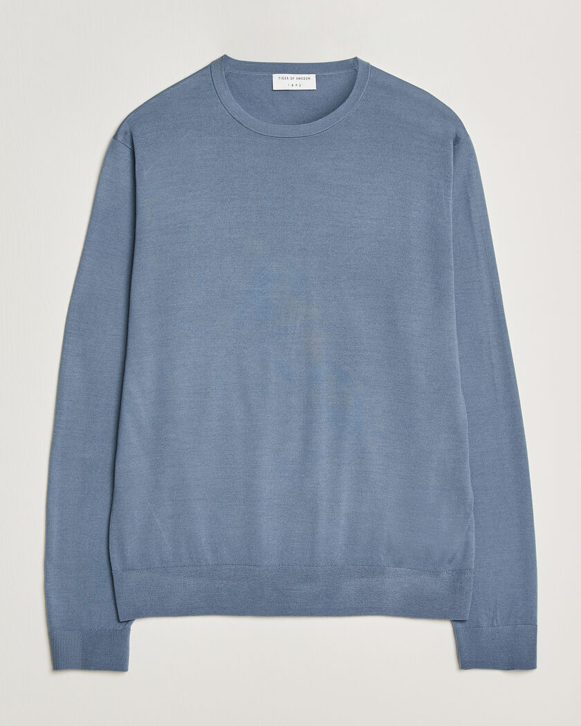 Tiger of Sweden Connor Merino Knitted Crew Neck Dull Blue – Blu
