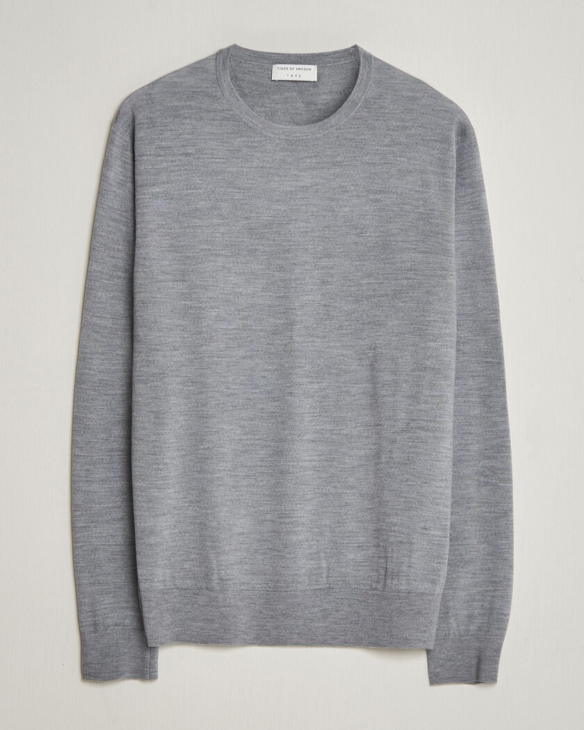 Tiger of Sweden Connor Crew Neck Pullover Grey Melange – Grigio