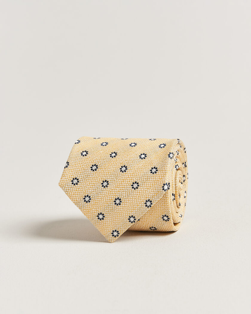 Amanda Christensen Silk/Linen 8cm Flower Tie Yellow – Giallo