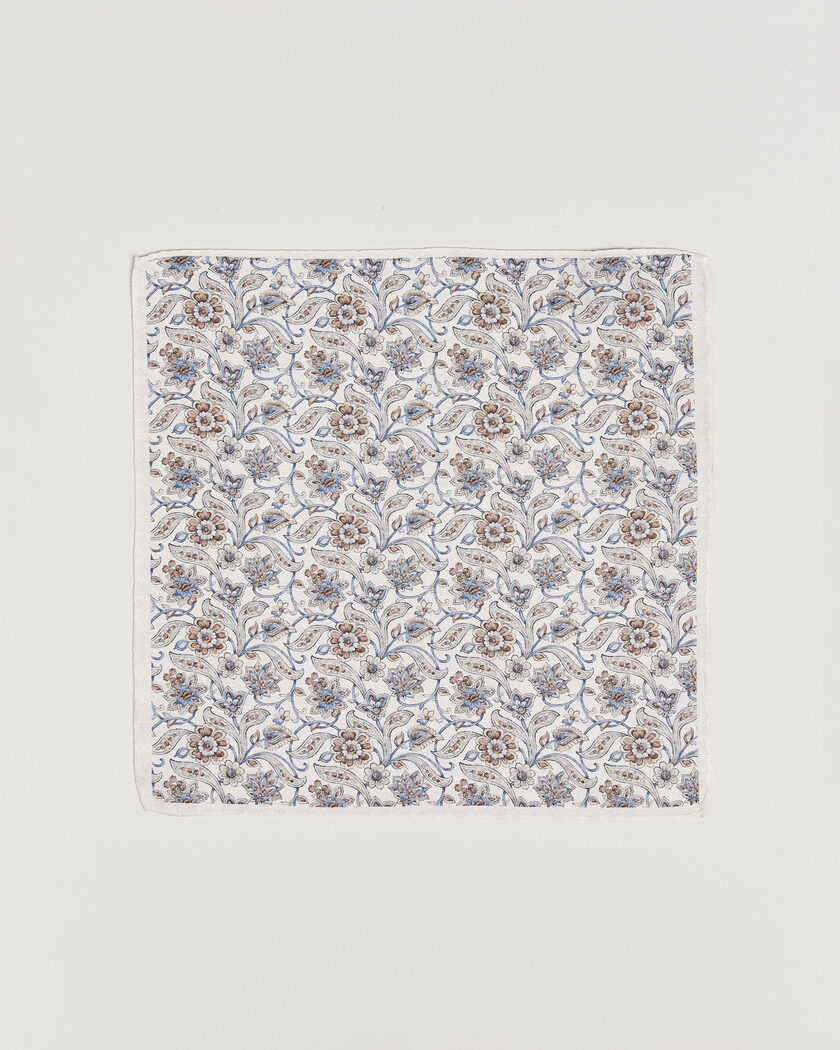 Amanda Christensen Silk Oxford Large Flower Pocket Square Cream – Bianco