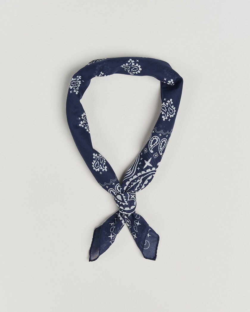 Amanda Christensen Cotton Voilé Paisley Bandana Navy – Blu