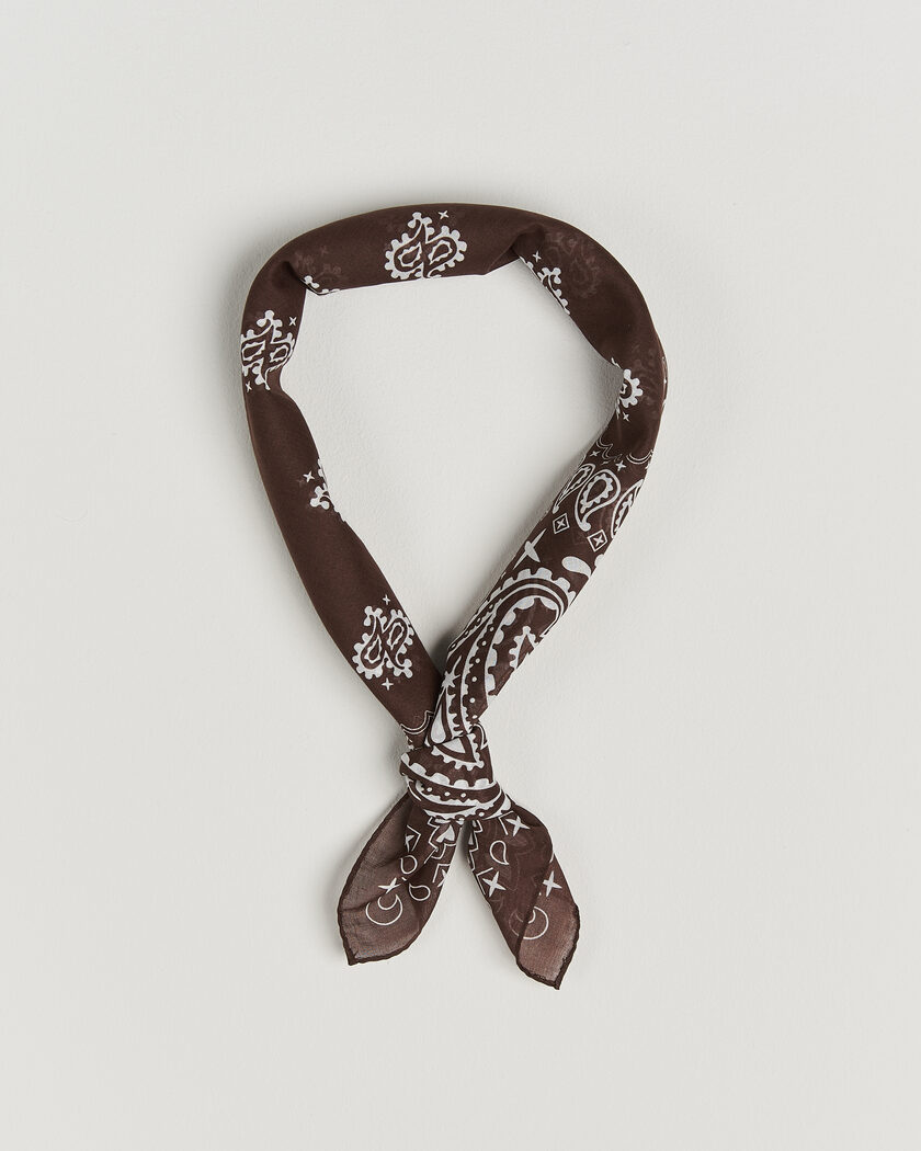 Amanda Christensen Cotton Voilé Paisley Bandana Dark Brown – Marrone