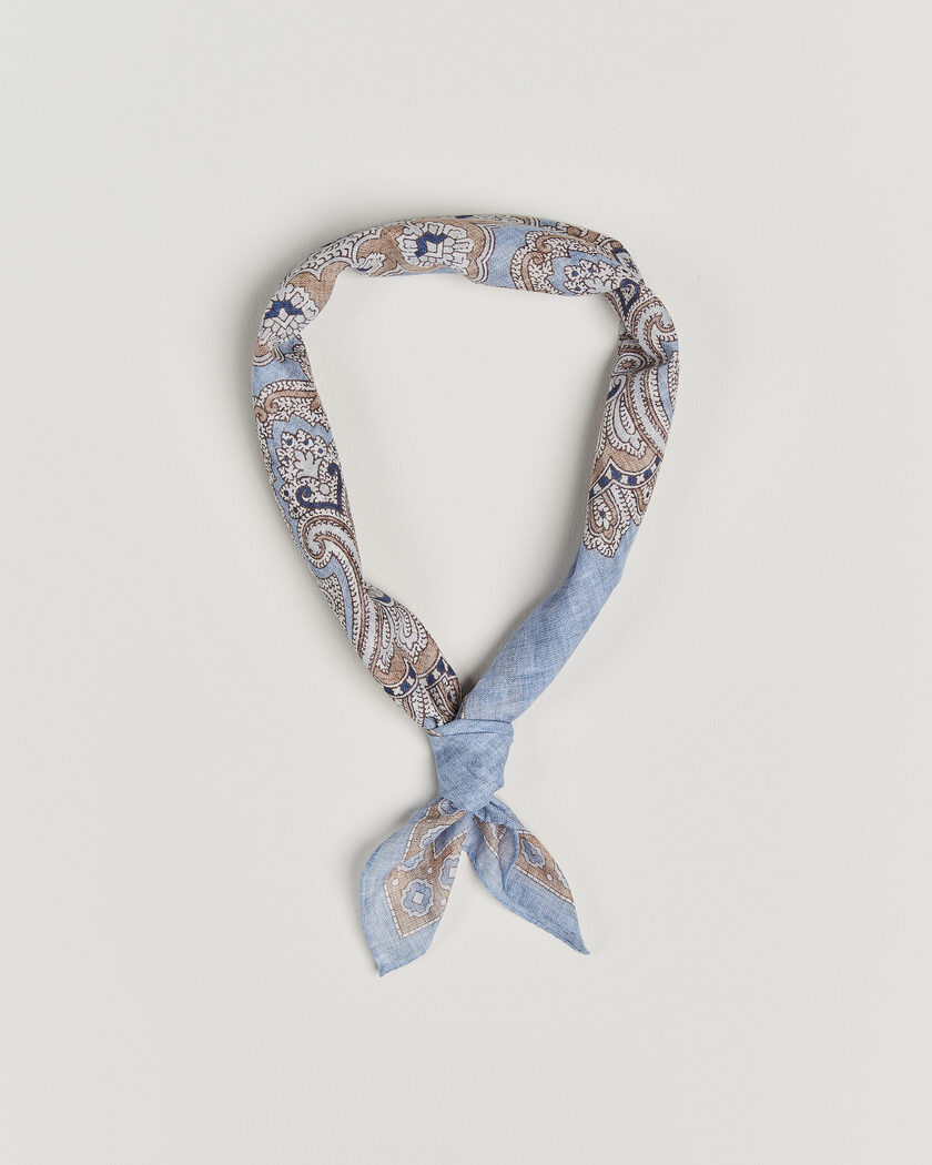 Amanda Christensen Cotton Voilé Large Paisley Bandana Blue – Blu