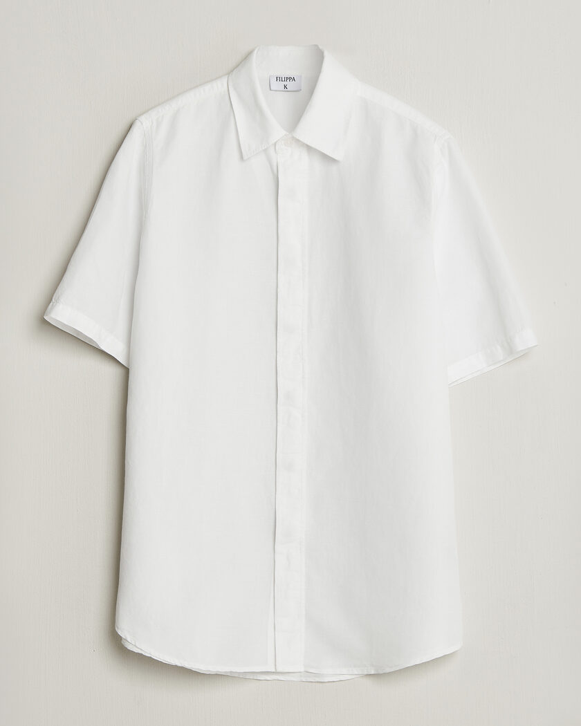 Filippa K Cotton/Linen Short Sleeve Shirt White – Bianco
