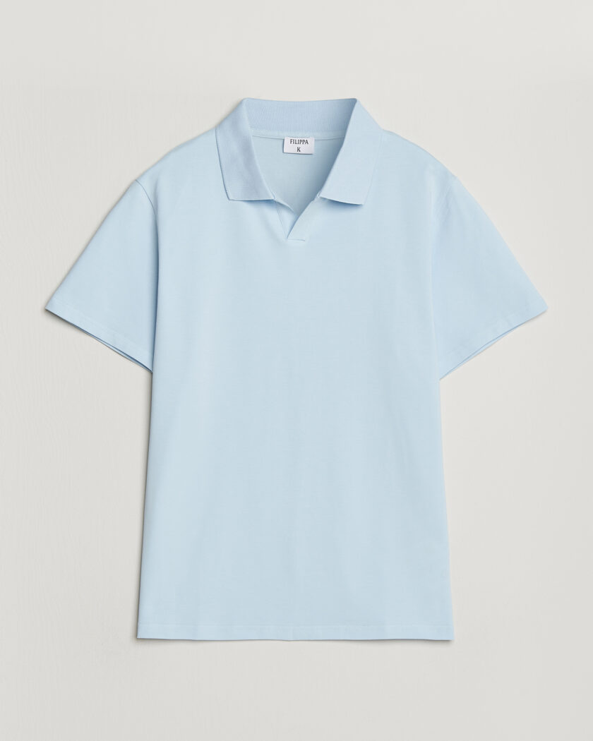 Filippa K Soft Lycra Polo T-Shirt Frost Blue – Blu