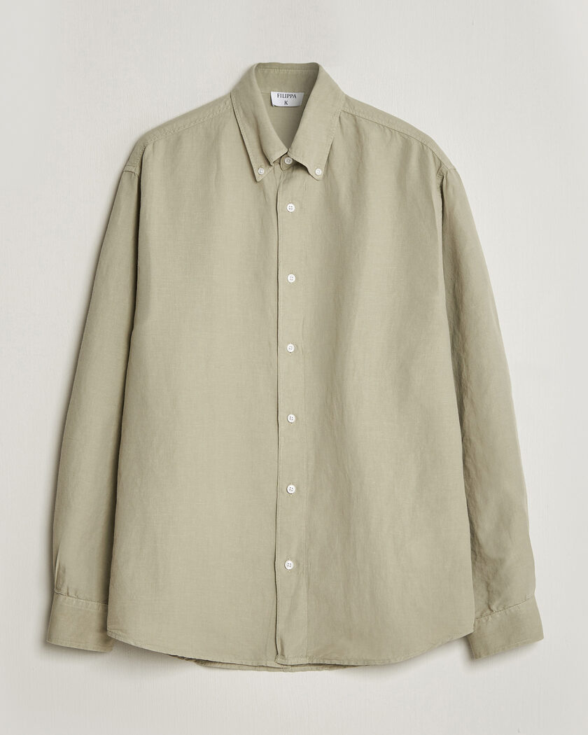 Filippa K Relaxed Cotton/Linen Shirt Light Green – Verde