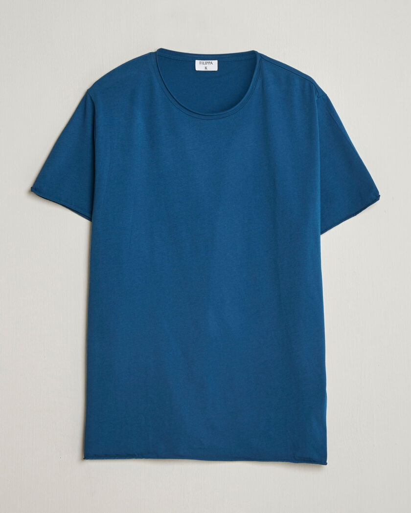 Filippa K Roll Neck Crew Neck T-Shirt Night Teal – Blu