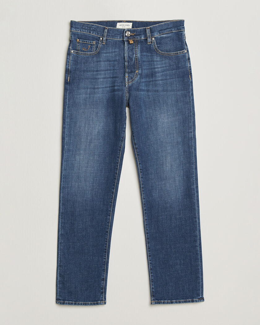Jacob Cohën Edos Regular Straight Fit Stretch Jeans Mid Blue – Blu