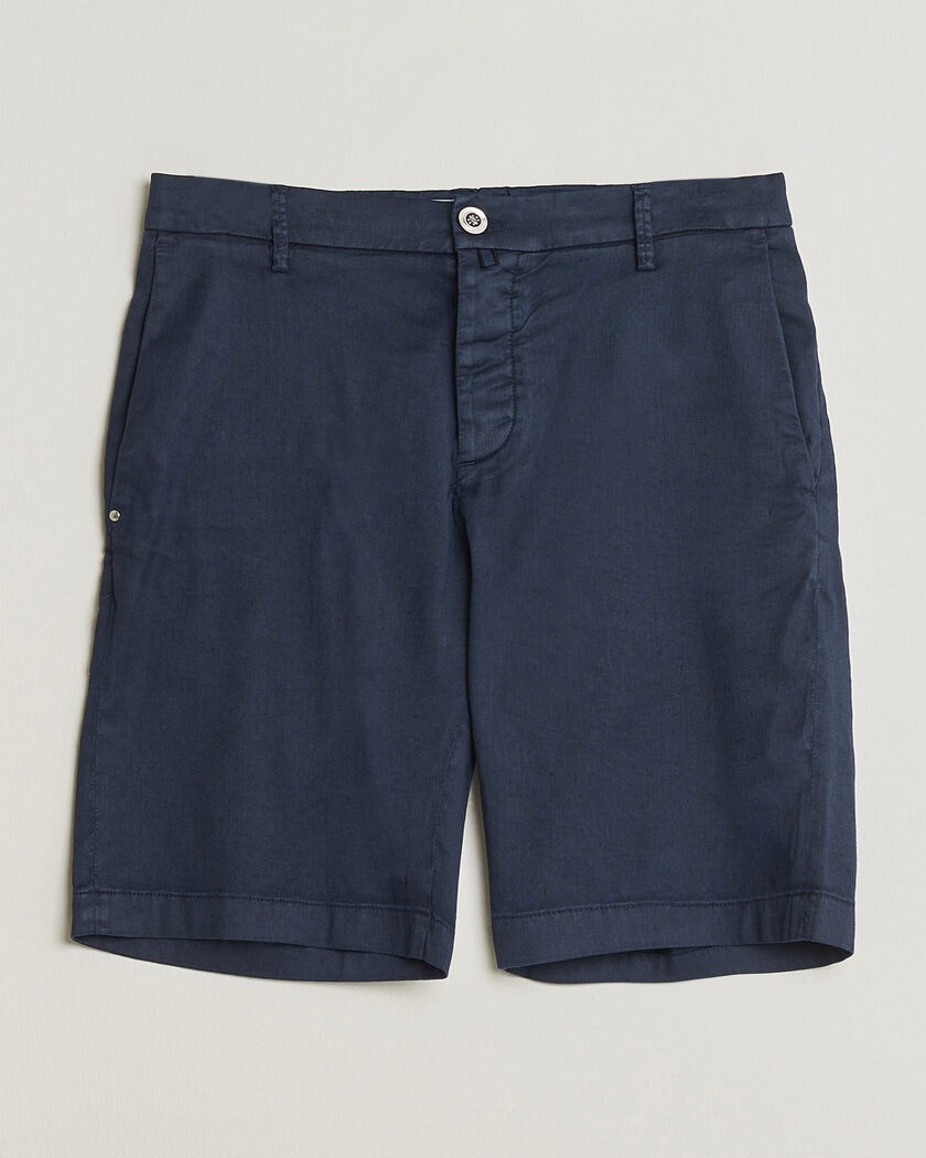 Jacob Cohën George Stretch Linen Shorts Navy – Blu