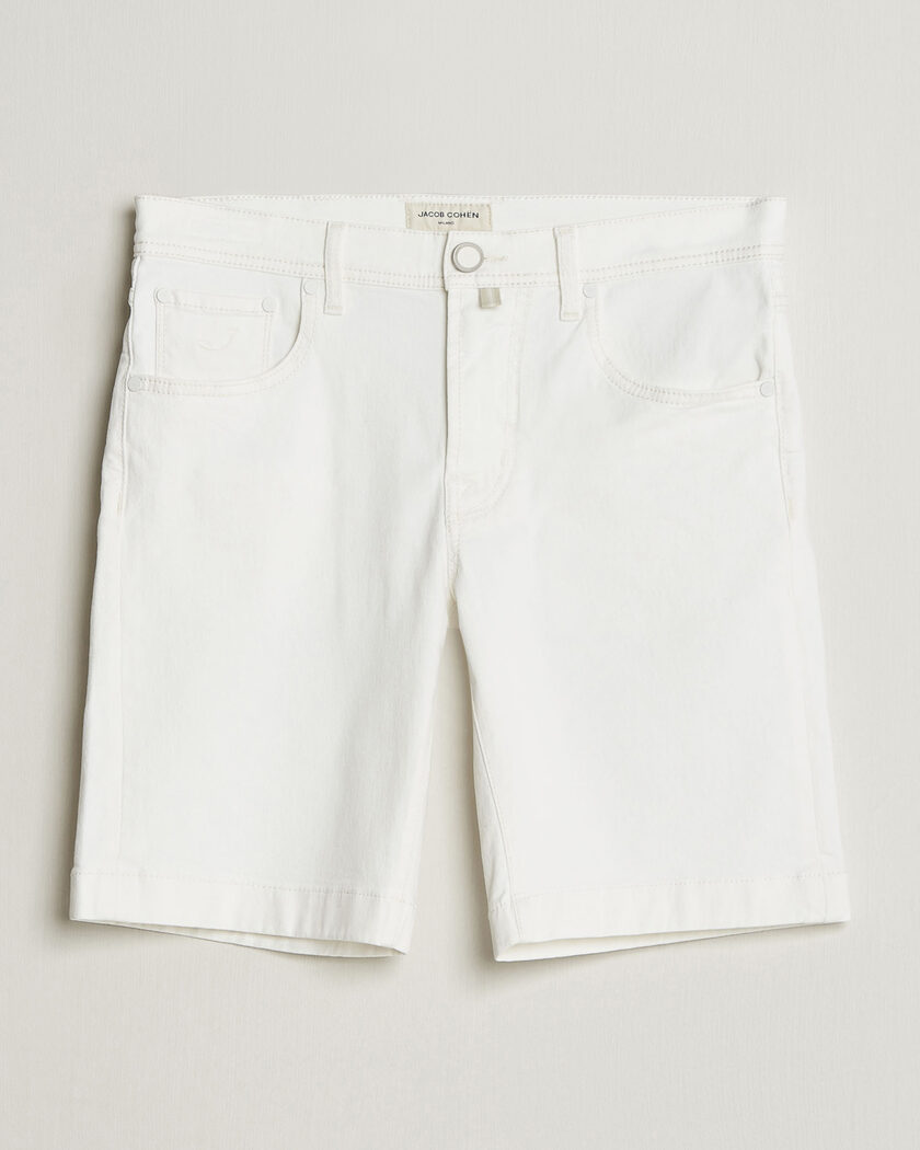 Jacob Cohën Nicolas Bull Stretch Denim Shorts White – Bianco