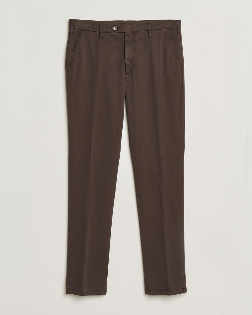 Canali Regular Fit Cotton/Stretch Chinos Dark Brown – Marrone