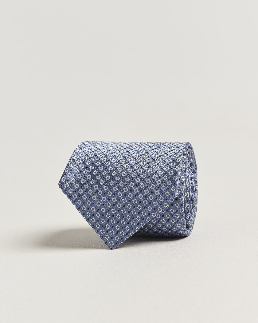 Canali Micro Structure Silk Tie Light Blue – Blu