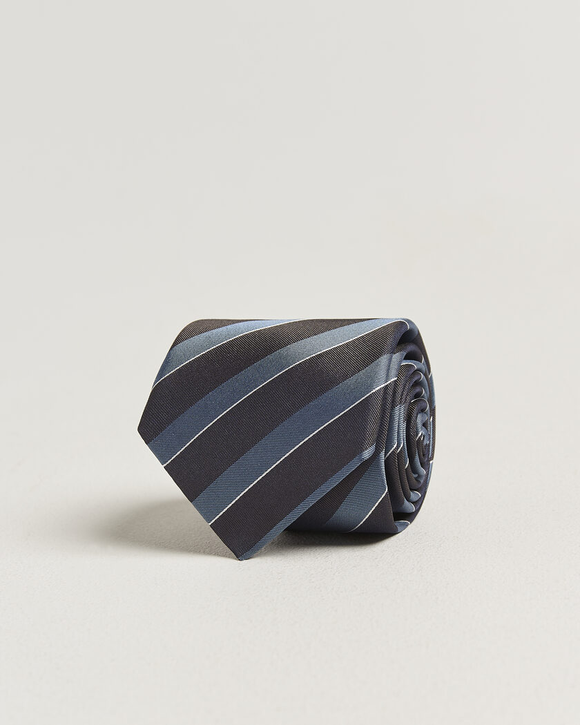 Canali Regimental Stripe Silk Tie Brown/Blue – Marrone