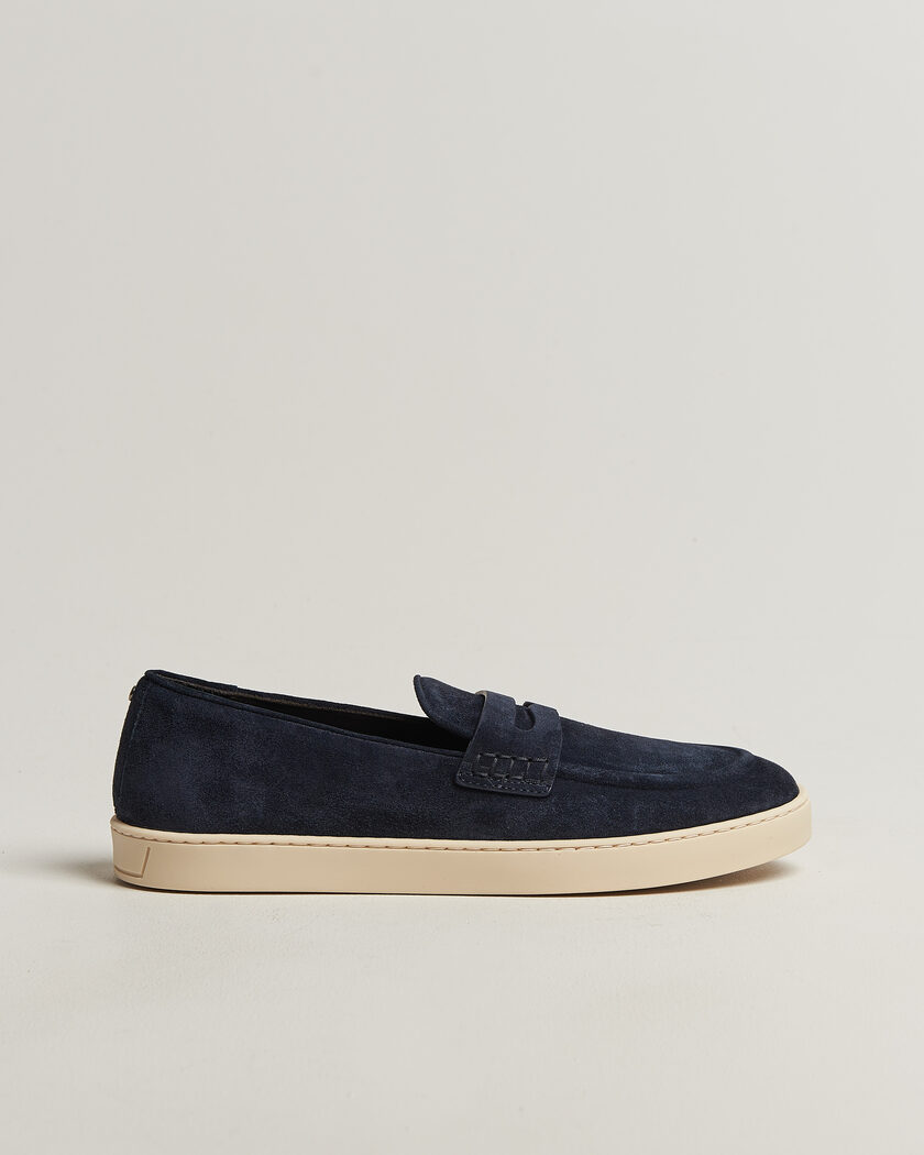 Canali Summer Loafers Navy Suede – Blu