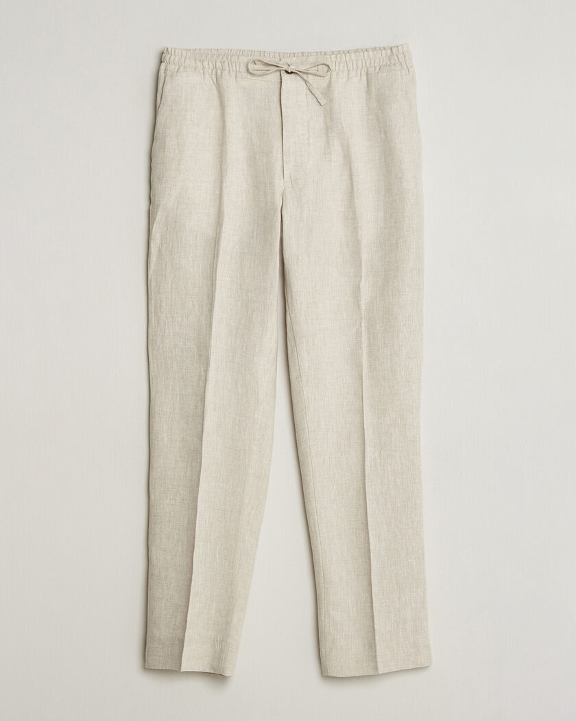 J.Lindeberg Soren Drape Linen Pants Moonbeam – Beige